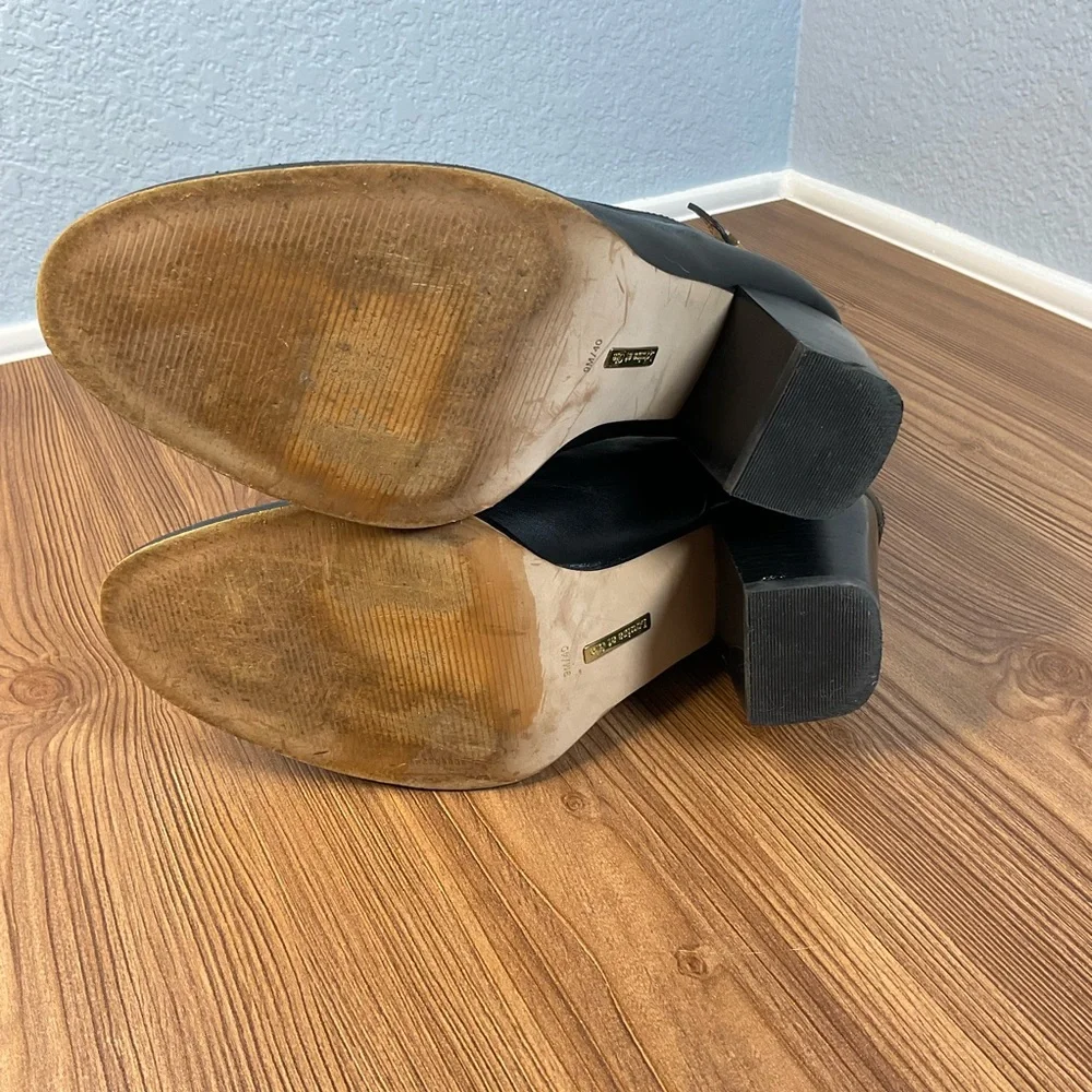 Louise et Cie Black Leather Ankle Booties women's size 9 (40) like NEW!